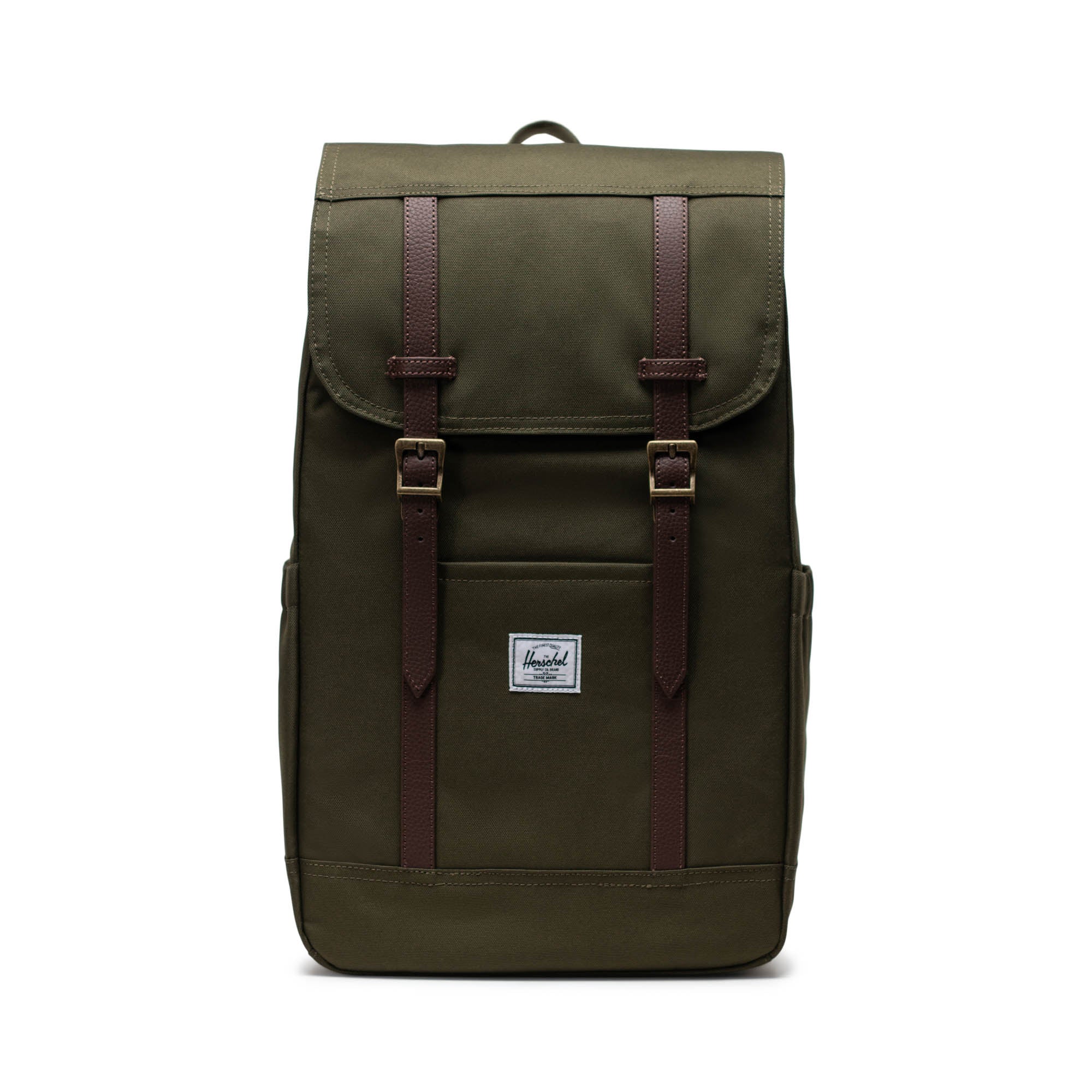 Haki Herschel Retreat Su İtici Kumaş 16" Laptop Uyumlu Mıknatıslı Kapama Sırt Çantası, 23 L
